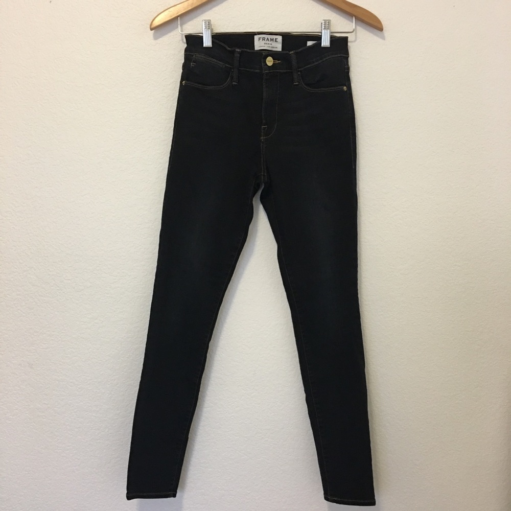 Frame Denim Dark Blue Le High Skinny Jeans